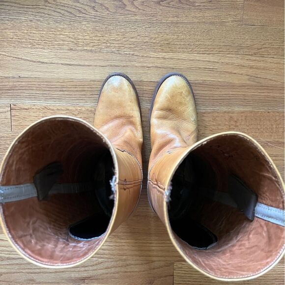 Vintage FRYE Black Label Tall Distressed Leather Boots | Size 9.5 main image 5